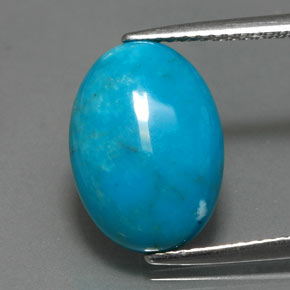 Turquesa azul natural 4,37ct, corte oval, opaco