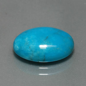 Turquesa azul natural 4,37ct, corte oval, opaco