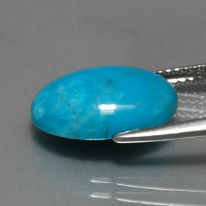 Turquesa azul natural 4,37ct, corte oval, opaco