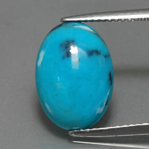 Turquesa azul natural 3,86ct, corte oval, opaco