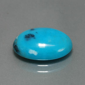 Turquesa azul natural 3,86ct, corte oval, opaco