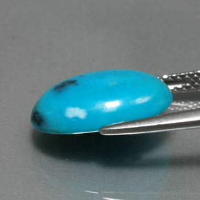 Turquesa azul natural 3,86ct, corte oval, opaco
