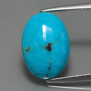 Turquesa azul natural 4,22ct, corte oval, opaco
