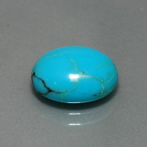 Turquesa azul natural 2,95ct, corte oval, opaco