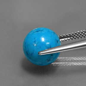 Turquesa Azul Natural 7.80ct, Esfera / Bola, Opaco
