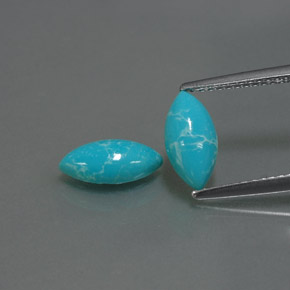 Pedras preciosas de turquesa azul natural de  ct, marquise, opaco