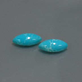 Pedras preciosas de turquesa azul natural de  ct, marquise, opaco
