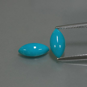 Pedras preciosas de turquesa azul natural de  ct, marquise, opaco