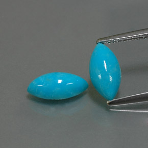 Pedras preciosas de turquesa azul natural de  ct, marquise, opaco