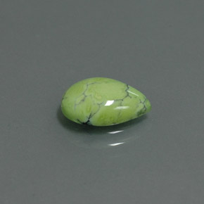 Turquesa verde natural 1,75ct, formato de pêra, opaco