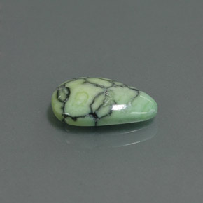 Turquesa verde natural 2,02ct, formato de pêra, opaco