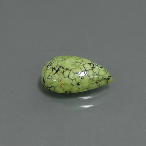 Turquesa verde natural 1,83ct, formato de pêra, opaco