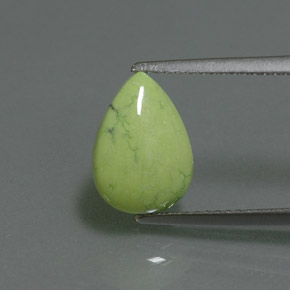 Turquesa verde natural 2,47ct, formato de pêra, opaco