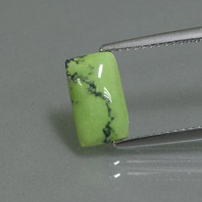 Turquesa verde natural 1,26ct, baguete, opaco