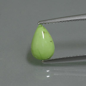 Turquesa verde natural 1,11ct, formato de pêra, opaco