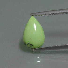 Turquesa verde natural 1,66ct, formato de pêra, opaco