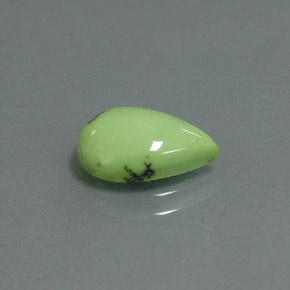 Turquesa verde natural 1,66ct, formato de pêra, opaco