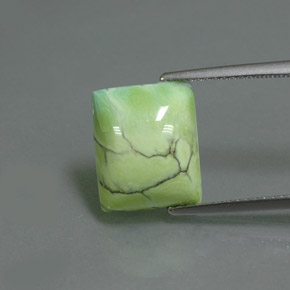 Turquesa verde natural 4,75ct, baguete, opaco