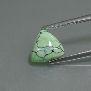 Turquesa verde natural 2,47ct, trillion, opaco
