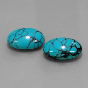 Pedras preciosas de turquesa azul natural de  ct, corte oval, opaco