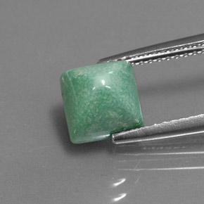 Turquesa verde natural 2,43ct, quadrado, opaco