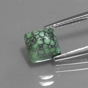Turquesa verde natural 2,29ct, quadrado, opaco
