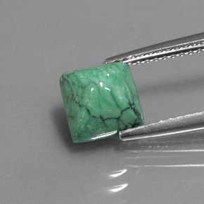 Turquesa verde natural 2,16ct, quadrado, opaco