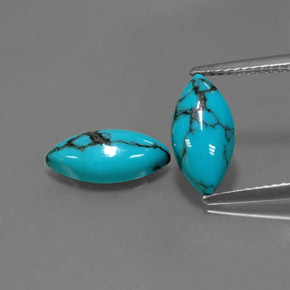 Pedras preciosas de turquesa azul natural de  ct, marquise, opaco