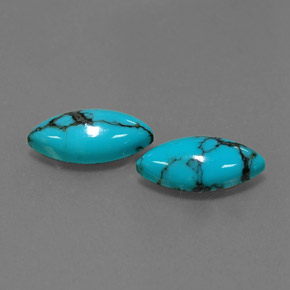 Pedras preciosas de turquesa azul natural de  ct, marquise, opaco