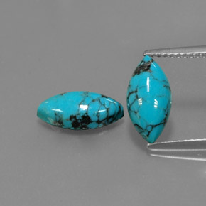 Pedras preciosas de turquesa azul natural de  ct, marquise, opaco