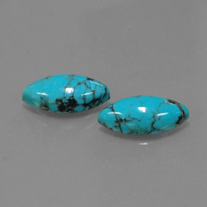 Pedras preciosas de turquesa azul natural de  ct, marquise, opaco