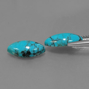 Pedras preciosas de turquesa azul natural de  ct, marquise, opaco