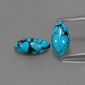 Pedras preciosas de turquesa azul natural de  ct, marquise, opaco