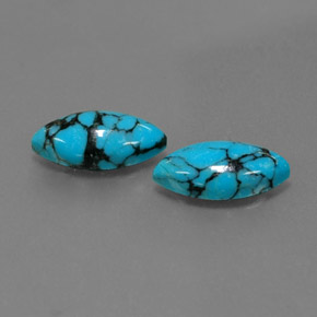 Pedras preciosas de turquesa azul natural de  ct, marquise, opaco