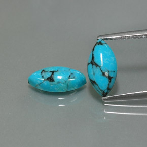 Pedras preciosas de turquesa azul natural de  ct, marquise, opaco