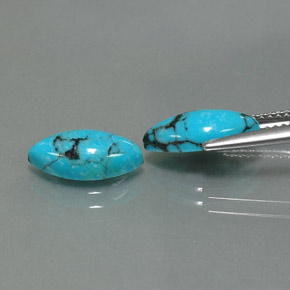 Pedras preciosas de turquesa azul natural de  ct, marquise, opaco