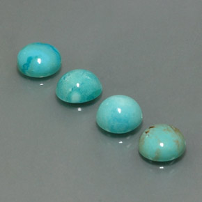 Pedras preciosas de turquesa azul natural de  ct, corte redondo, opaco