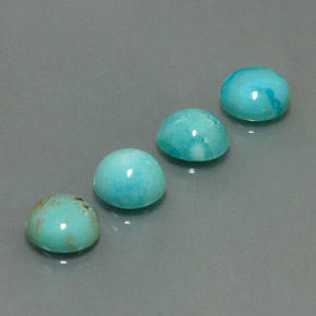 Pedras preciosas de turquesa azul natural de  ct, corte redondo, opaco