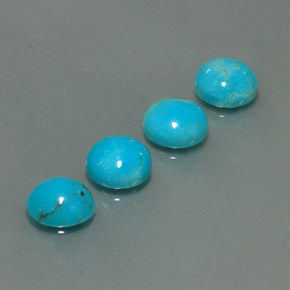 Pedras preciosas de turquesa azul natural de  ct, corte redondo, opaco