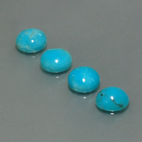 Pedras preciosas de turquesa azul natural de  ct, corte redondo, opaco