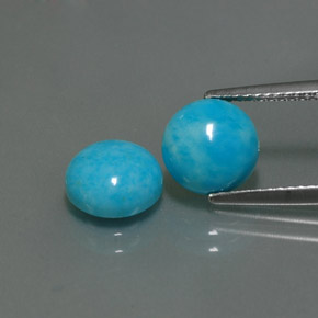Pedras preciosas de turquesa azul natural de  ct, corte redondo, opaco