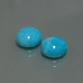 Pedras preciosas de turquesa azul natural de  ct, corte redondo, opaco