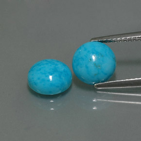 Pedras preciosas de turquesa azul natural de  ct, corte redondo, opaco