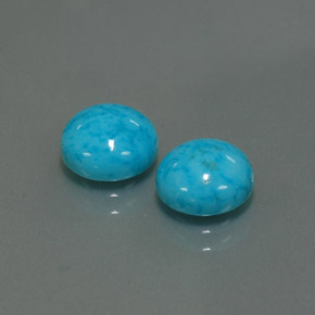 Pedras preciosas de turquesa azul natural de  ct, corte redondo, opaco