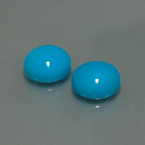 Pedras preciosas de turquesa azul natural de  ct, corte redondo, opaco