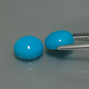 Pedras preciosas de turquesa azul natural de  ct, corte redondo, opaco