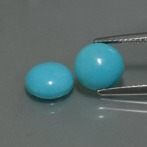 Pedras preciosas de turquesa azul natural de  ct, corte redondo, opaco