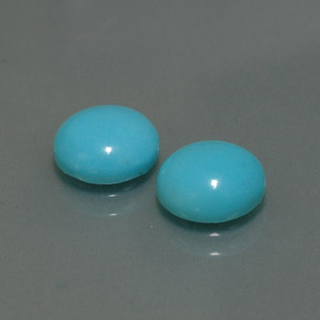 Pedras preciosas de turquesa azul natural de  ct, corte redondo, opaco