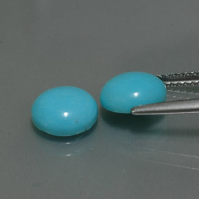 Pedras preciosas de turquesa azul natural de  ct, corte redondo, opaco