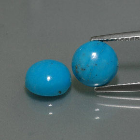 Pedras preciosas de turquesa azul natural de  ct, corte redondo, opaco